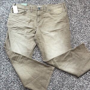 Goodfellow & Co. Mens Total Flex Straight Leg Big & Tall Tan Jeans Sz 46x30 NWT